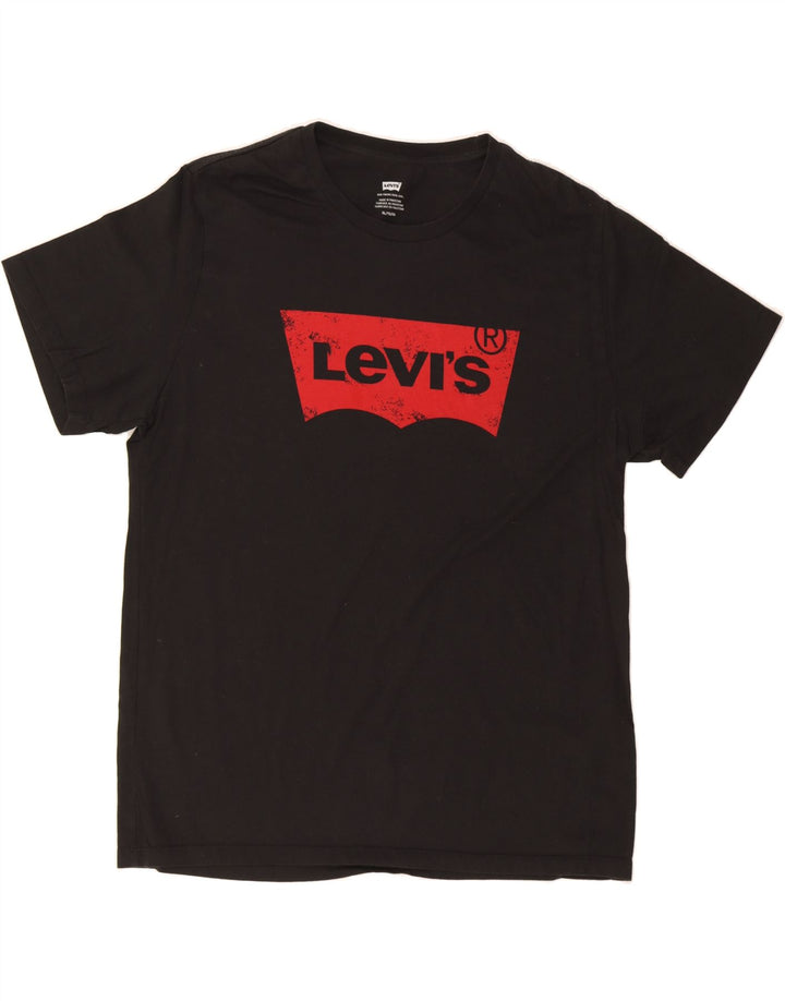 LEVI'S Mens Graphic T-Shirt Top XL Black Cotton Vintage Levi's and Second-Hand Levi's from Messina Hembry 