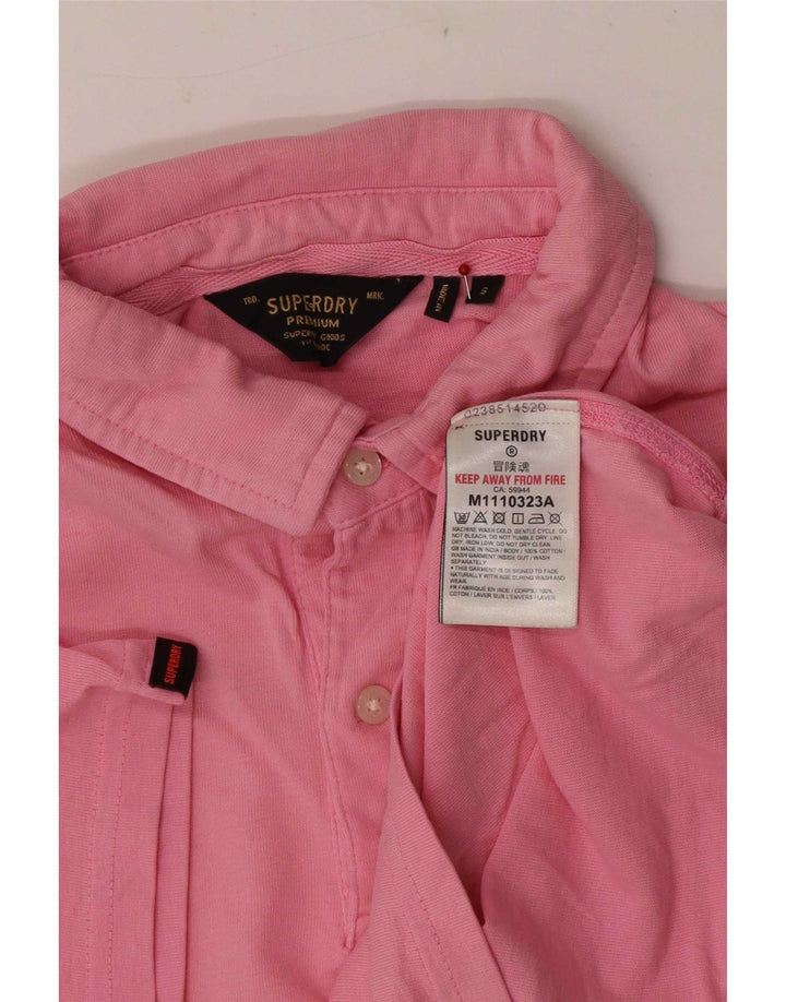 Męska koszulka polo Superdry, mała, różowa, bawełniana