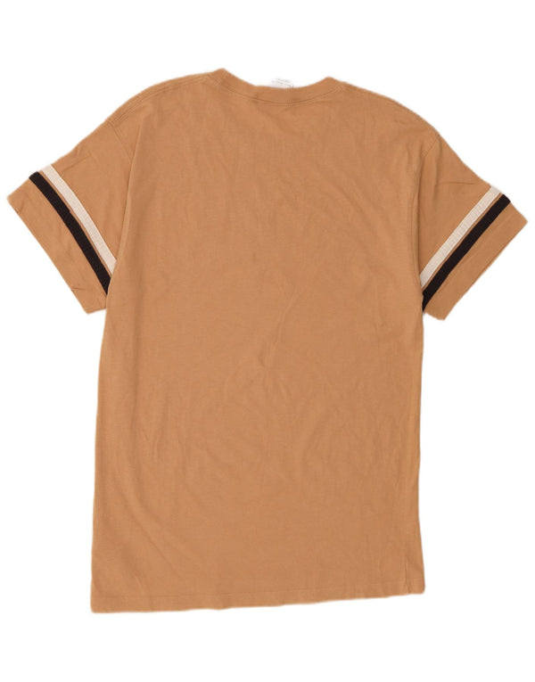 Męski T-shirt z grafiką Nike, mały, beżowy, bawełniany