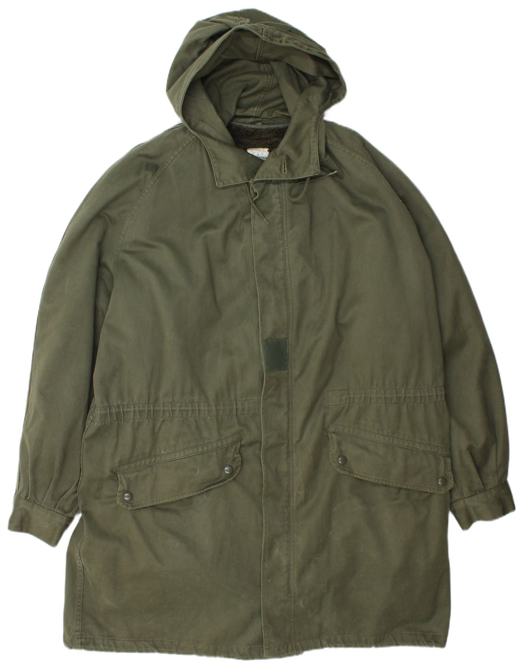 Vintage męska kurtka parka z kapturem UK 40 duża zielona