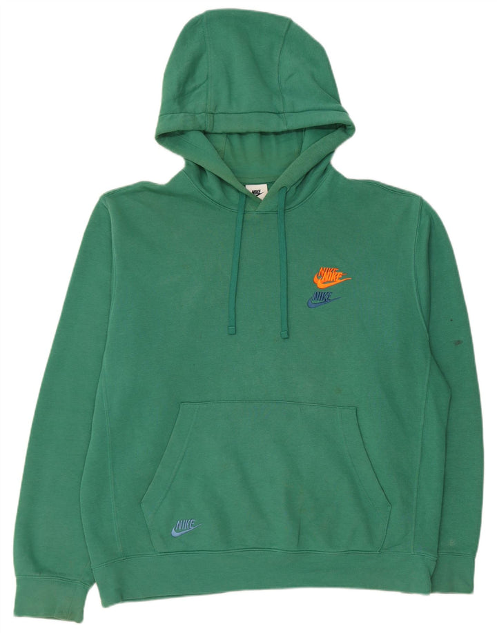 Męski sweter z kapturem Nike, średni zielony, bawełniany