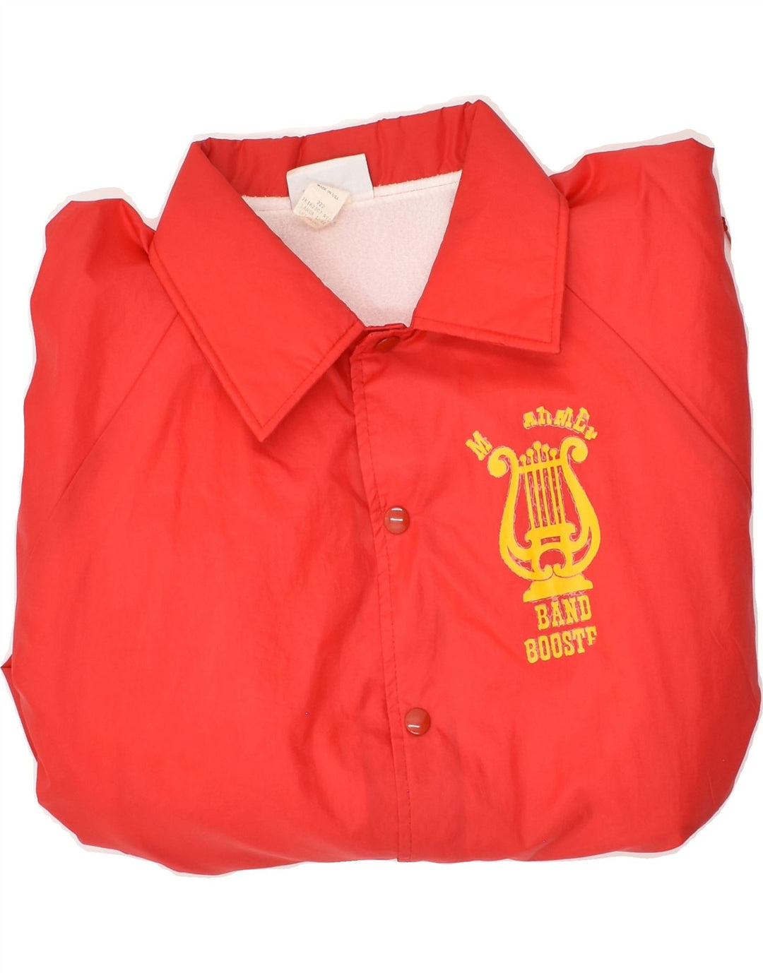VINTAGE Mens Graphic Bomber Jacket UK 42/44 XL Red Vintage Vintage and Second-Hand Vintage from Messina Hembry 