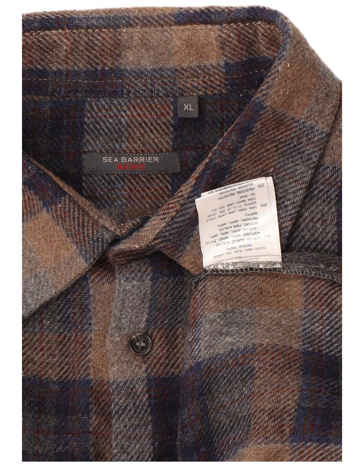 Męska koszula wierzchnia SEA BARRIER XL, szara, akrylowa kratka