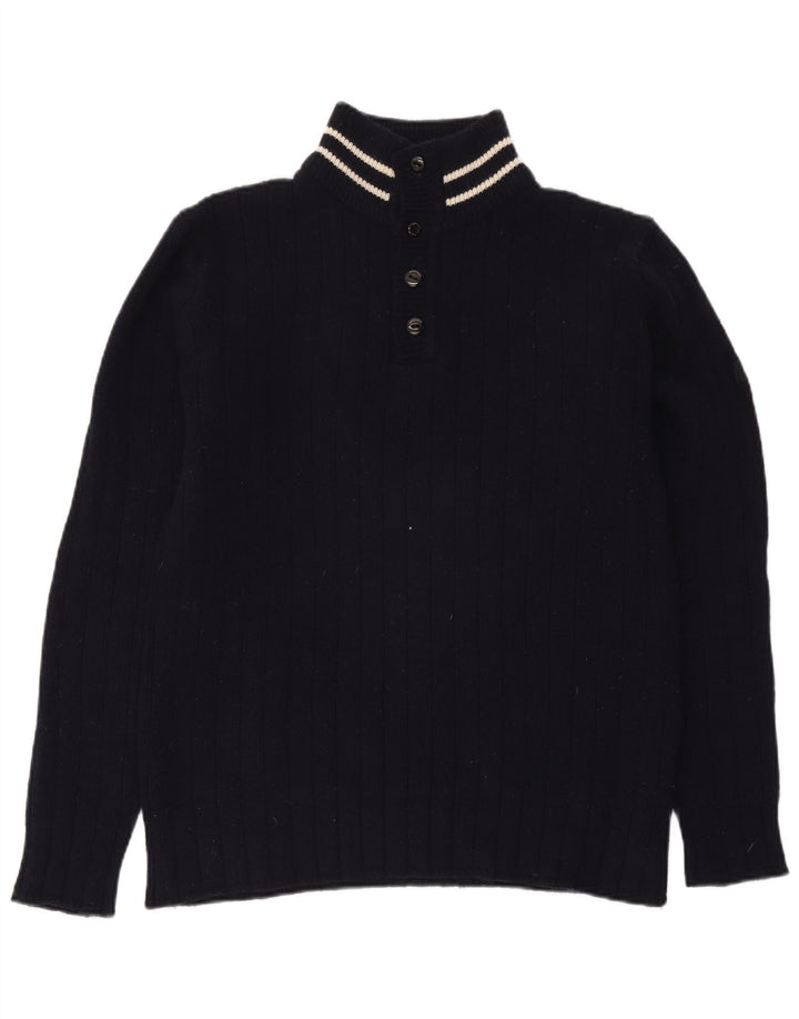 Męski sweter zapinany na guziki Murphy & Nye, duży, granatowy, wełniany