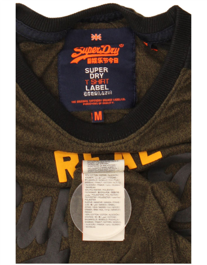 Męski T-shirt z grafiką Superdry, bawełniany, średniej wielkości khaki
