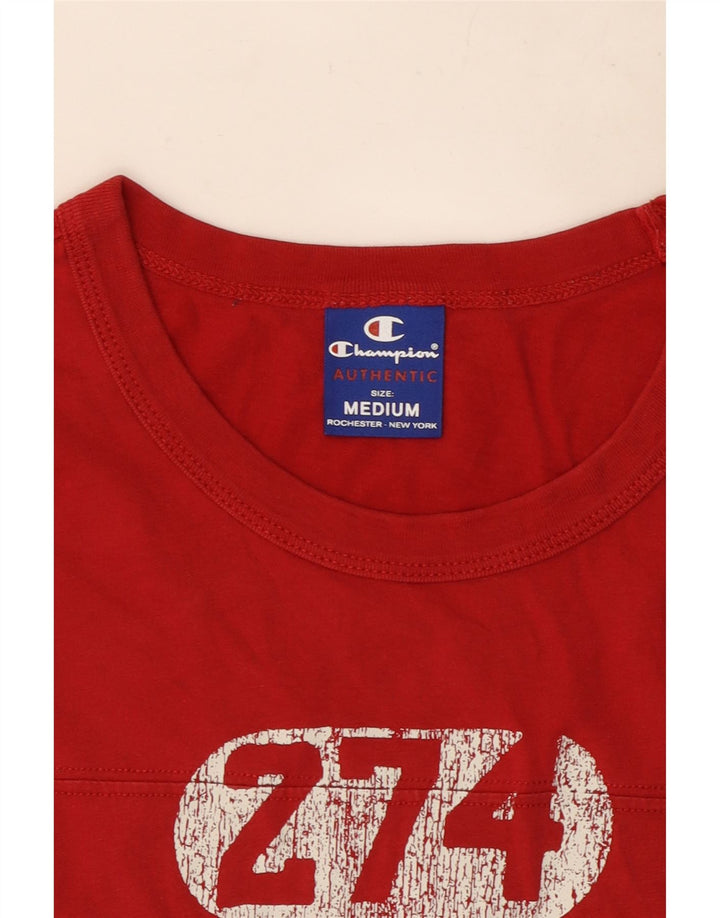 Męski T-shirt Champion z grafiką, średni czerwony