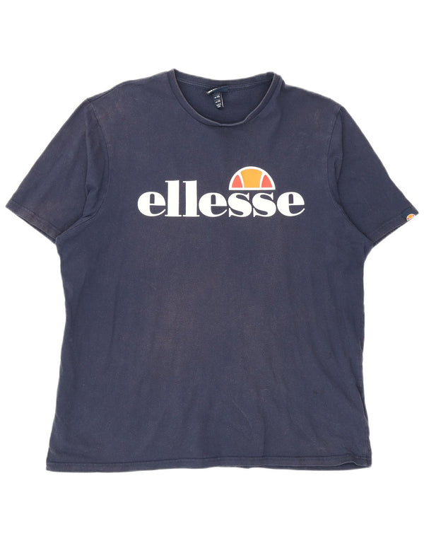 Męska koszulka z grafiką Ellesse Top 2XL, granatowa, bawełniana
