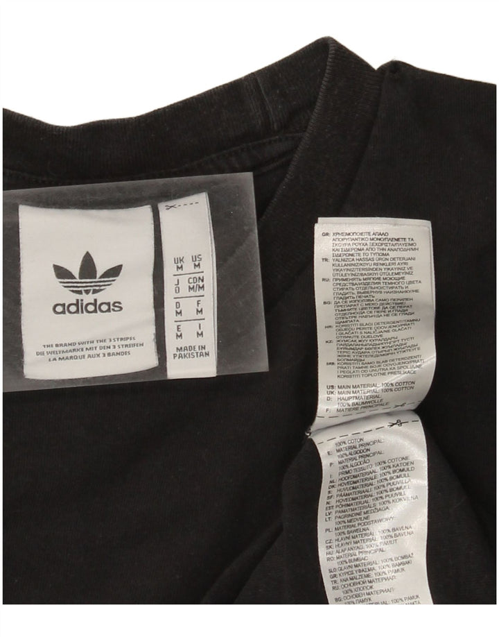 Męska koszulka z grafiką Adidas, średnia, czarna bawełna