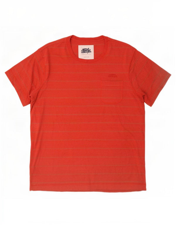 T-shirt męski Weird Fish, bawełniany top XL w czerwone prążki