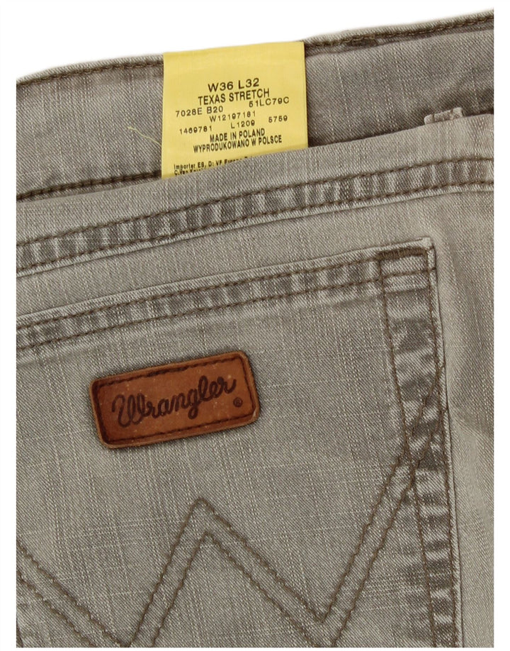 Męskie jeansy Wrangler Texas Stretch Straight W36 L32 Szara bawełna