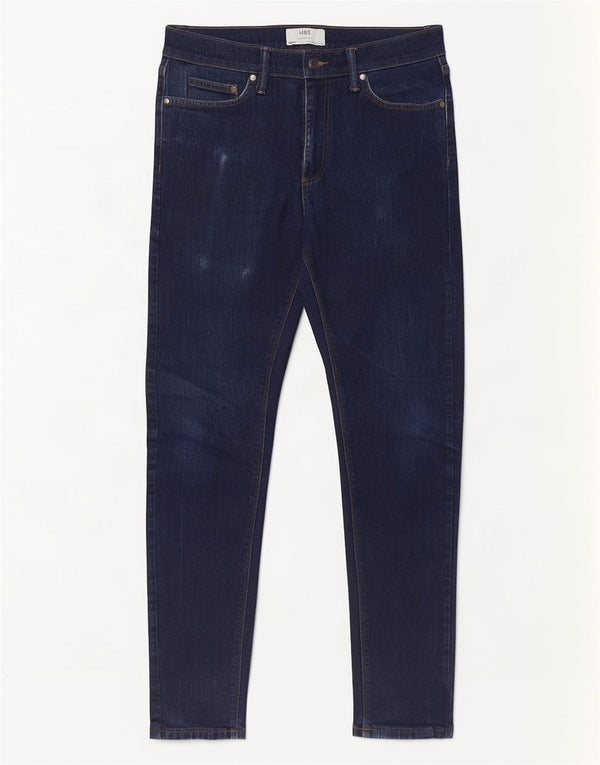 Marks & Spencer Męskie jeansy skinny W30 L31 Granatowe, bawełniane