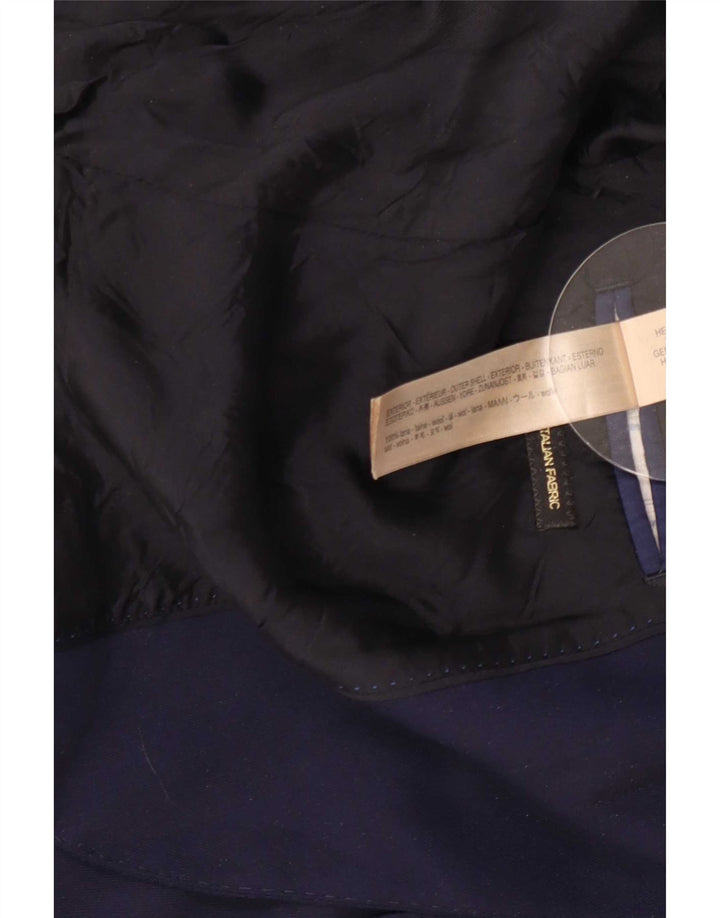 Męska marynarka zapinana na 2 guziki Massimo Dutti EU 54 XL Granatowa wełna