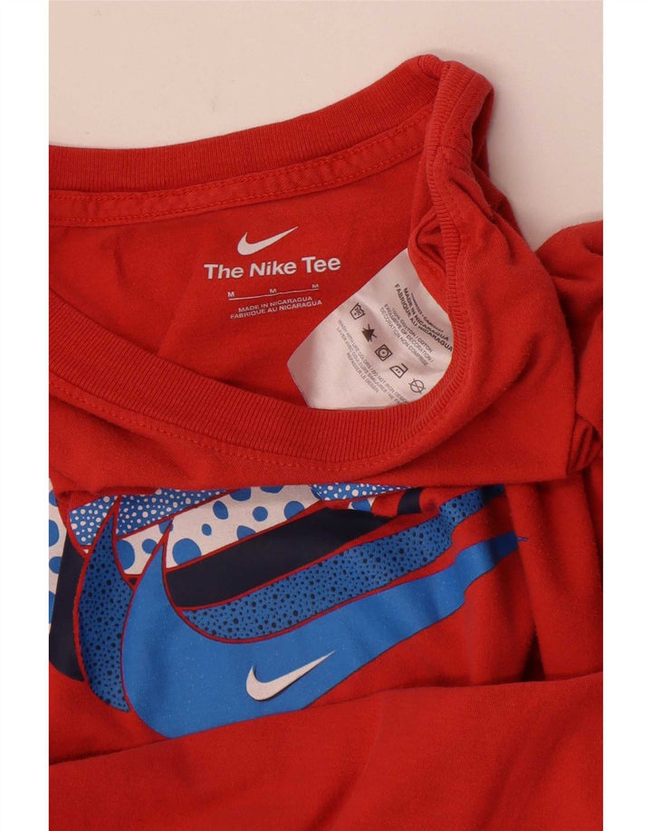 Męski T-shirt z grafiką Nike, bawełniany, średni czerwony