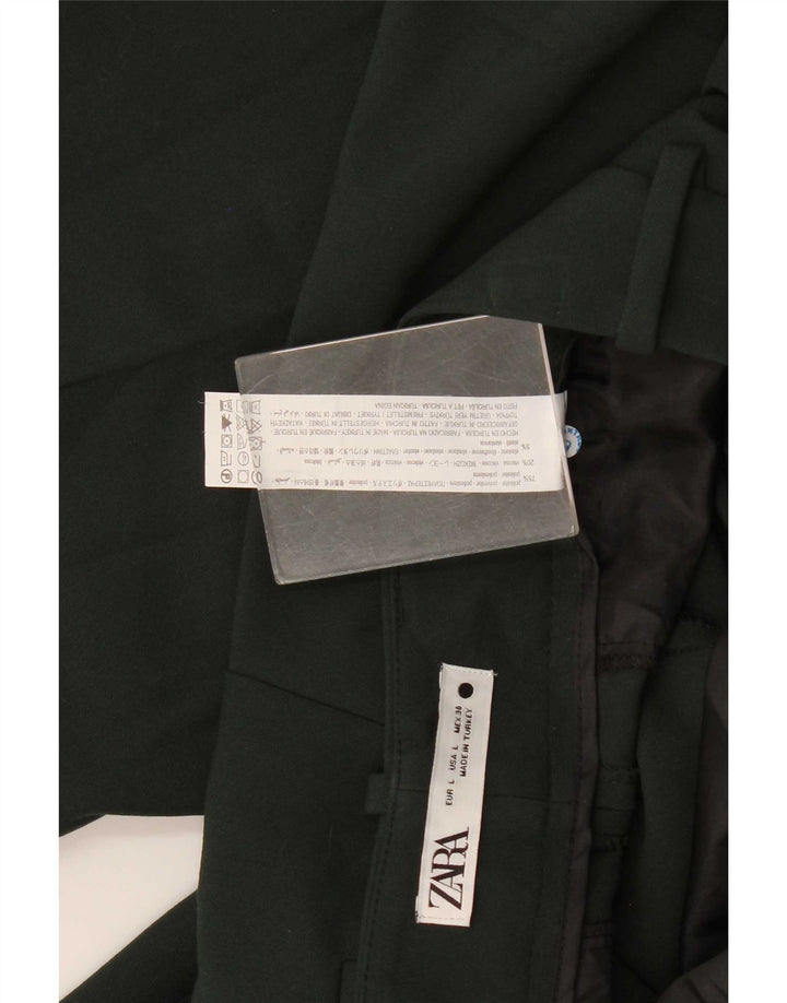 Damskie spodnie garniturowe Zara, duże, W30 L28, zielone, poliestrowe