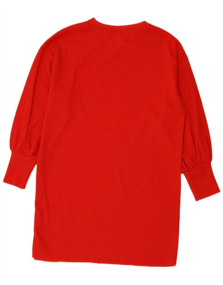 ZARA Womens Oversized Jumper Dress UK 10 Small Red Polyester