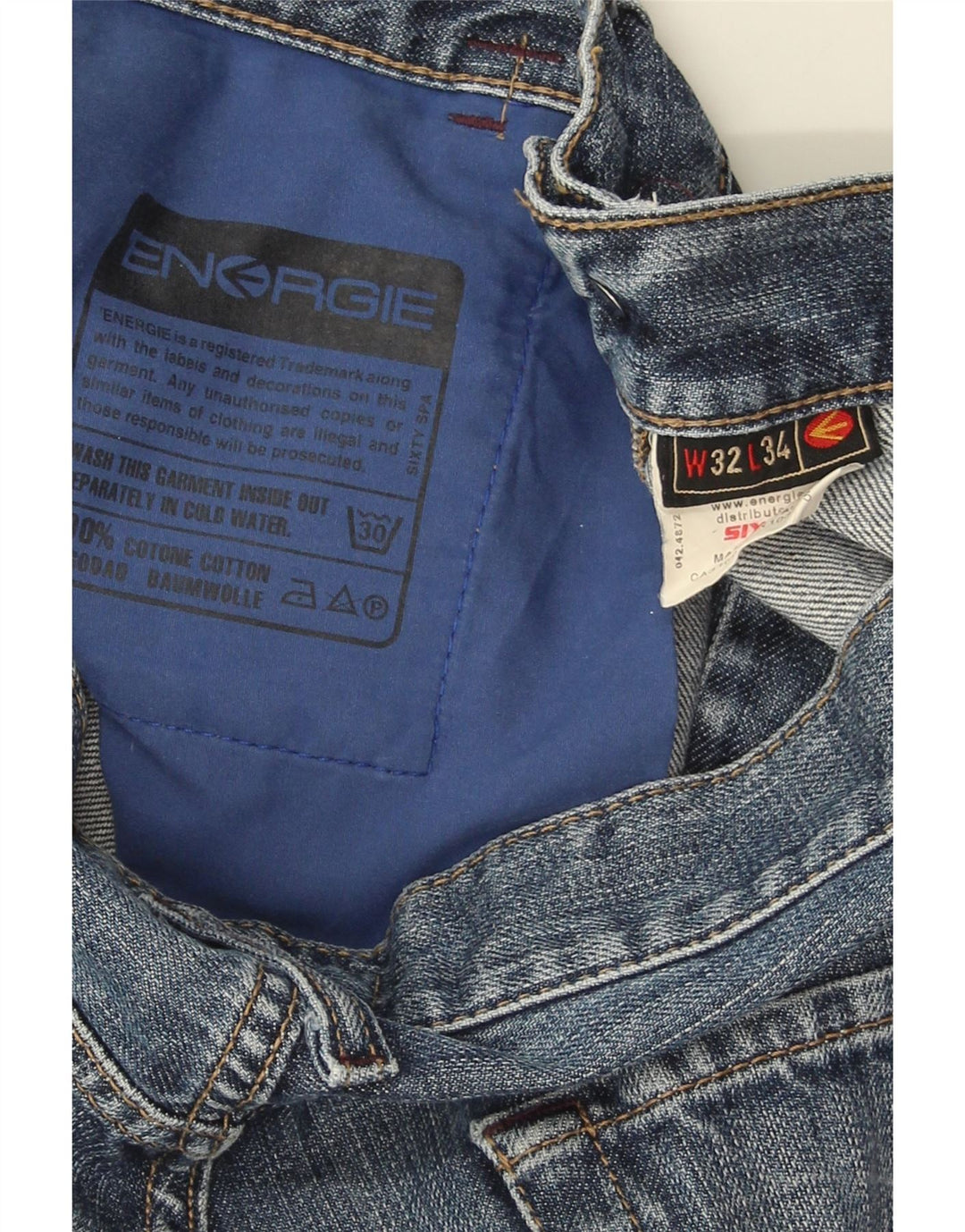 Energie Męskie jeansy slim W32 L34 Niebieskie bawełniane