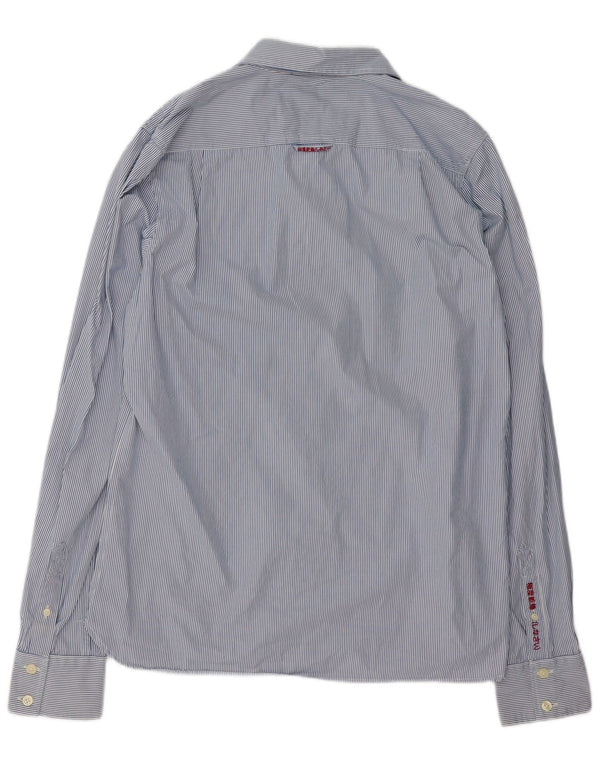 Superdry Mens Shirt 2XL Blue Pinstripe Cotton