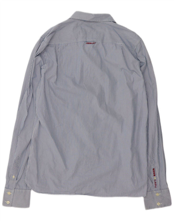 Koszula męska Superdry 2XL, niebieska, bawełniana w prążki