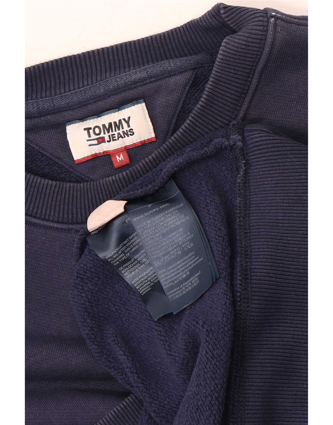 Męska bluza Tommy Hilfiger Sweter Średni granatowy, bawełniany