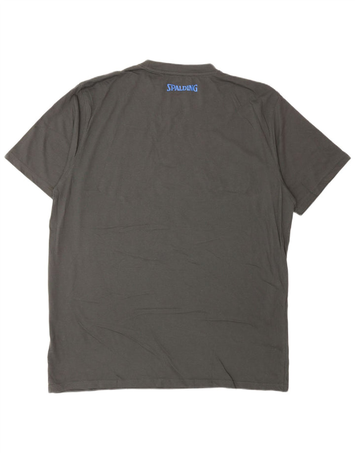Męska koszulka z grafiką SPALDING Top 3XL, szara, bawełniana