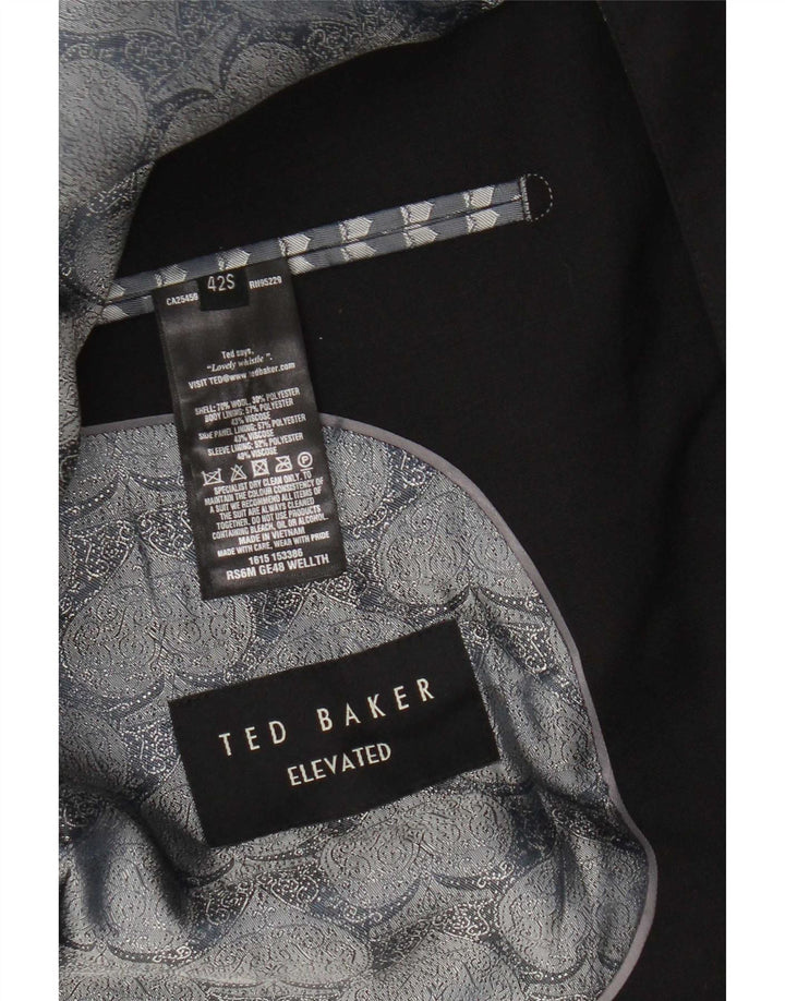 Męska marynarka zapinana na 2 guziki Ted Baker UK 42 XL, czarna wełna