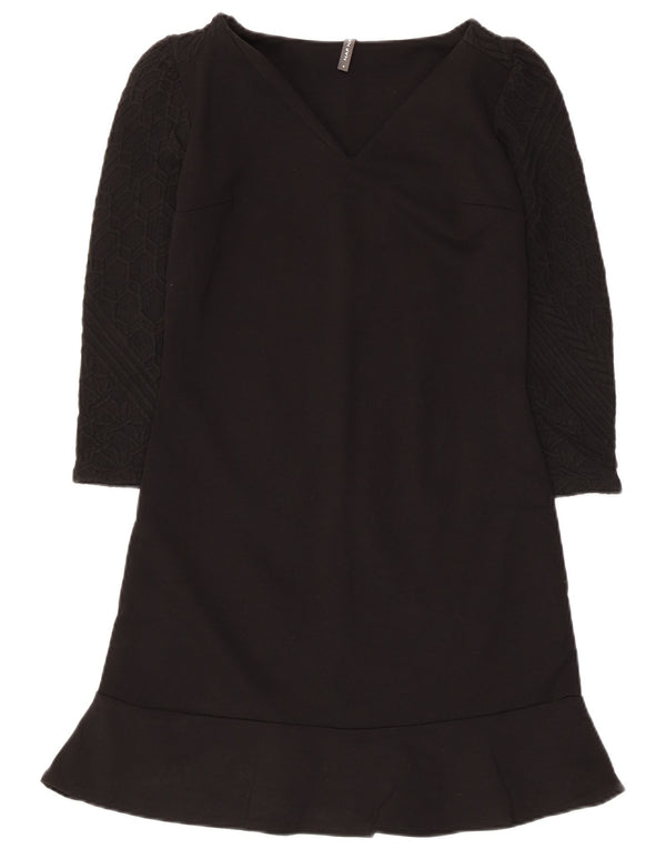 Damska sukienka podstawowa z rękawem 3/4 Naf Naf UK 8 Small, czarna wiskoza
