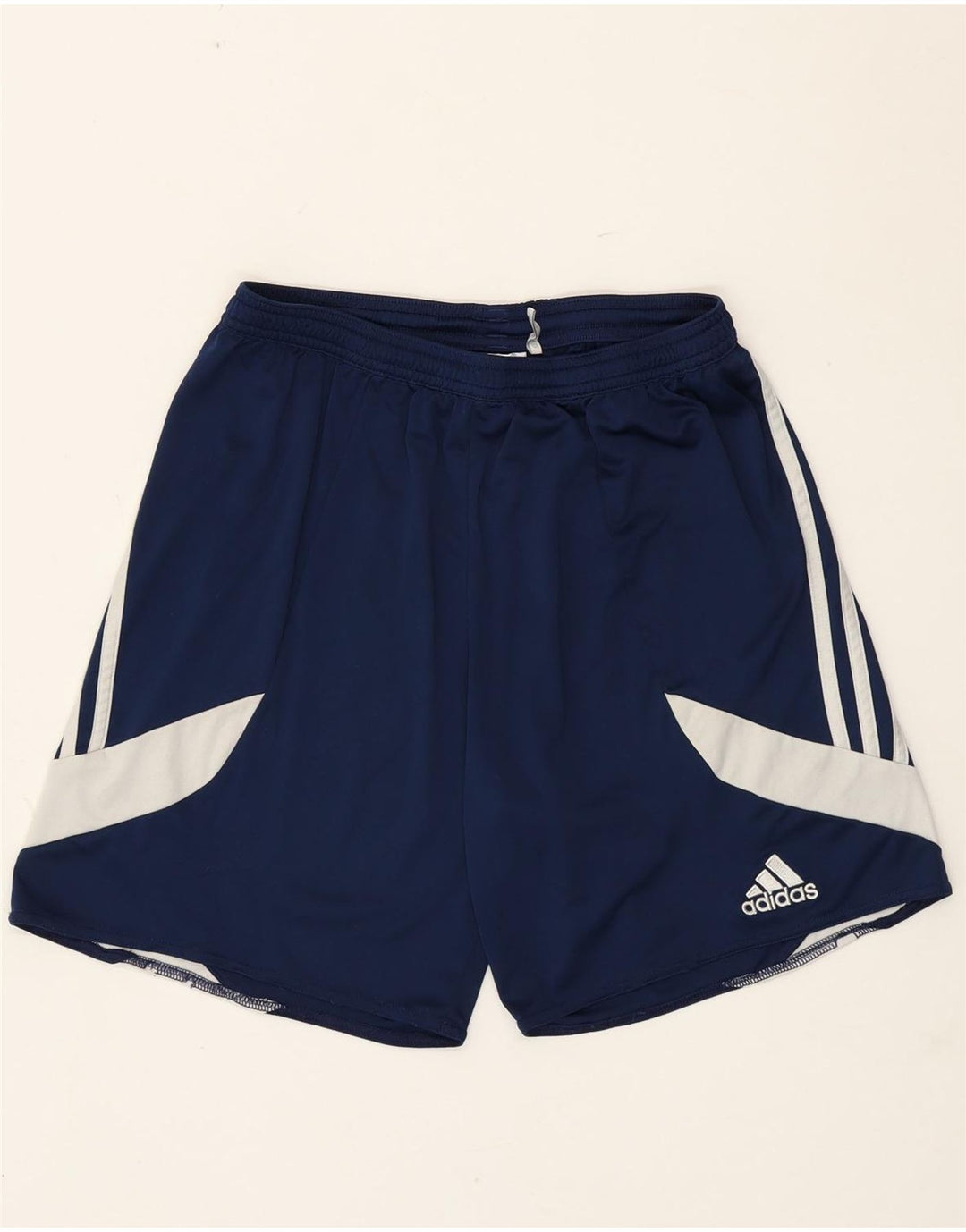 Męskie spodenki sportowe Adidas Climalite, średni granatowy, poliester z blokami kolorów