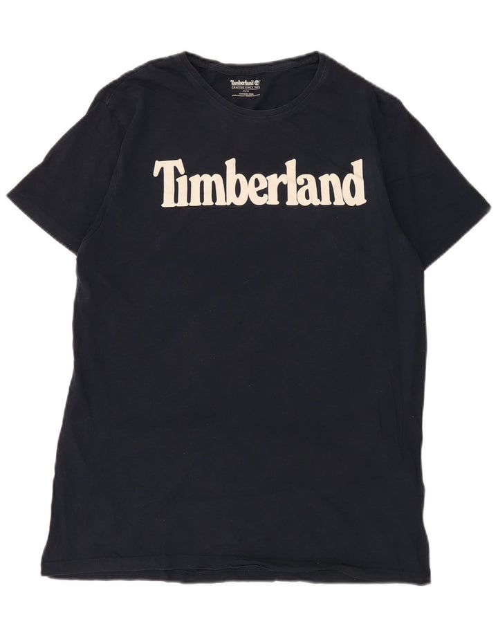 Męska koszulka z grafiką Timberland, średnia, granatowa bawełna