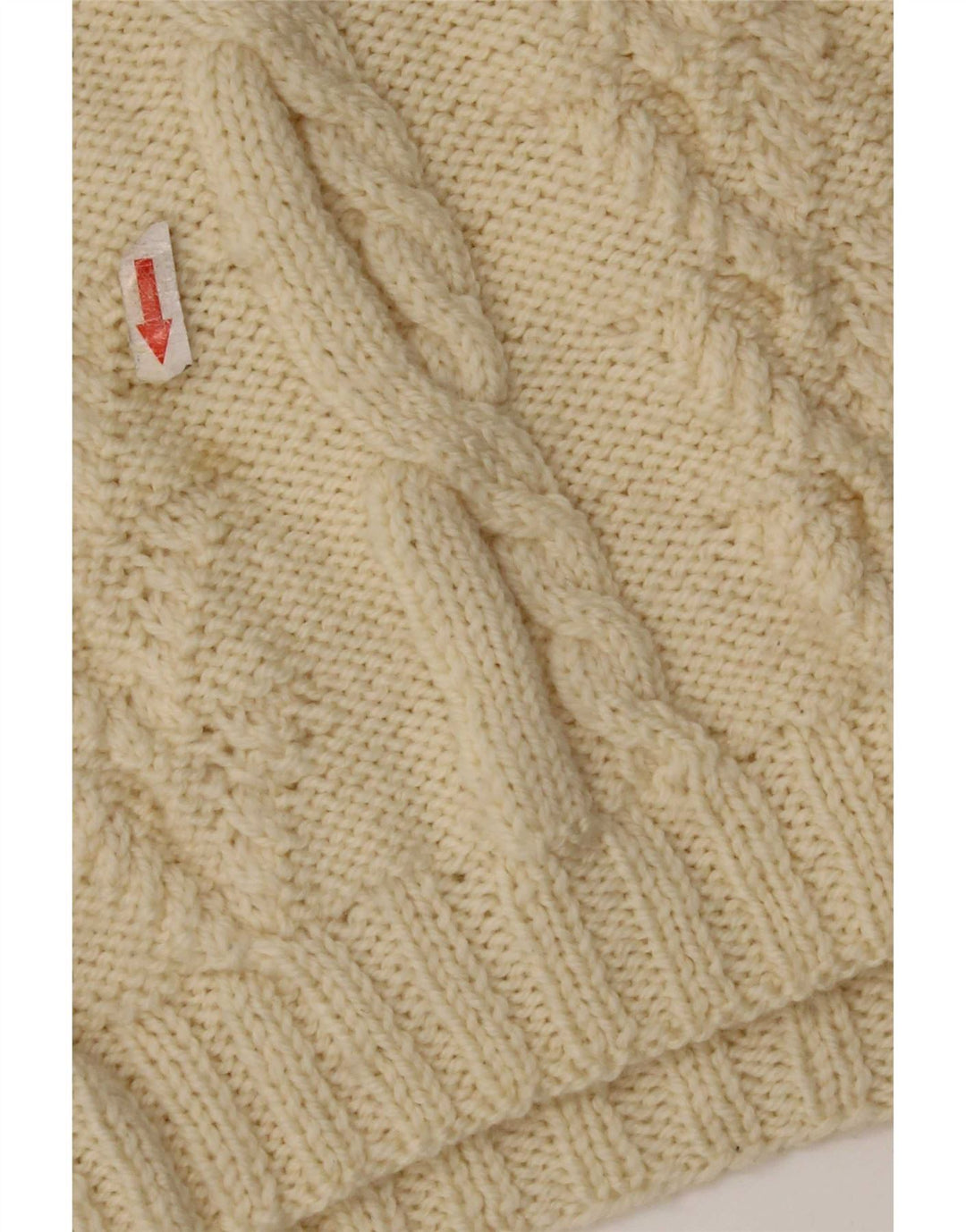 Vintage damski sweter z golfem UK 12 średni złamanej bieli