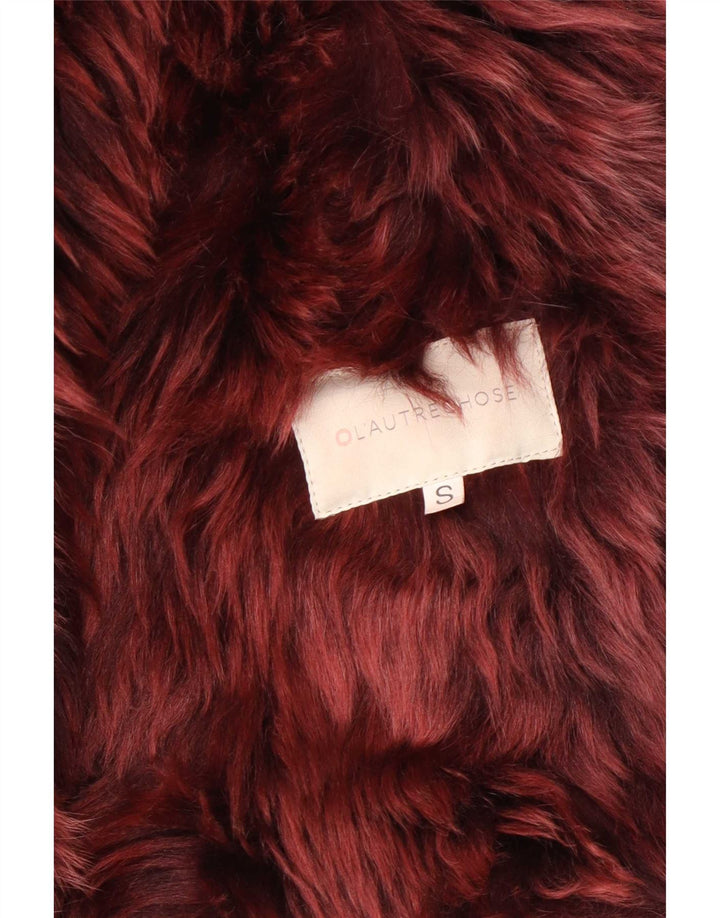 L'autre Chose Damska kurtka Shearling UK 10 Small Burgund