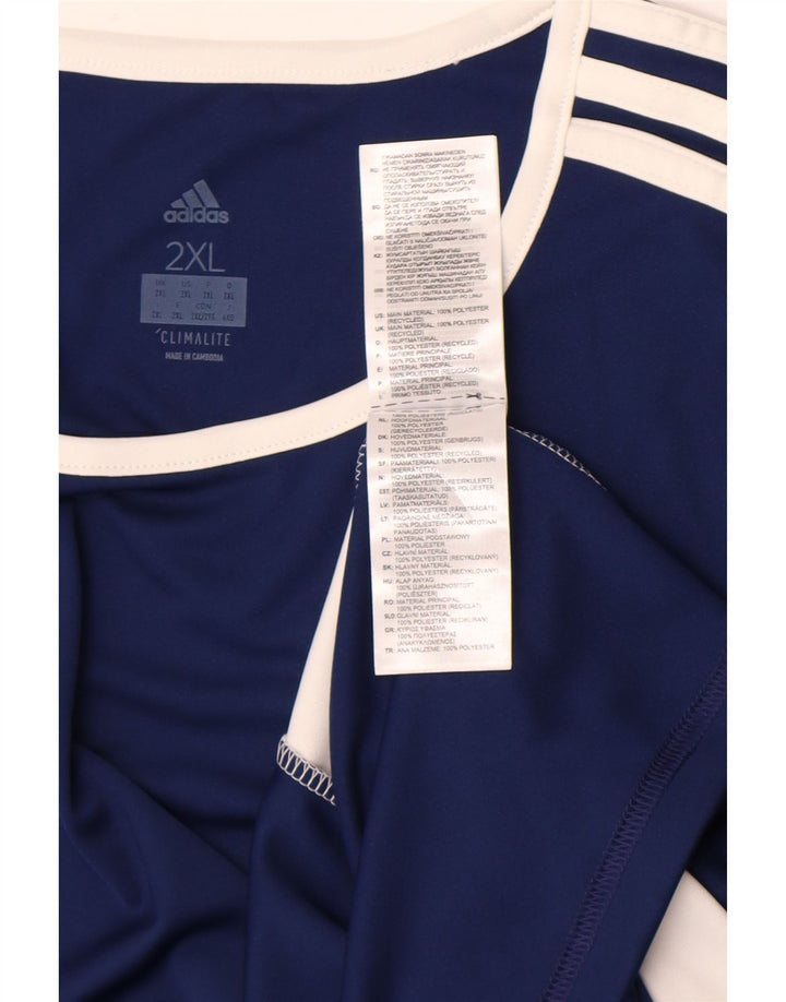 Adidas Męska koszulka Climalite Top 2XL Granatowy poliester z blokami kolorów