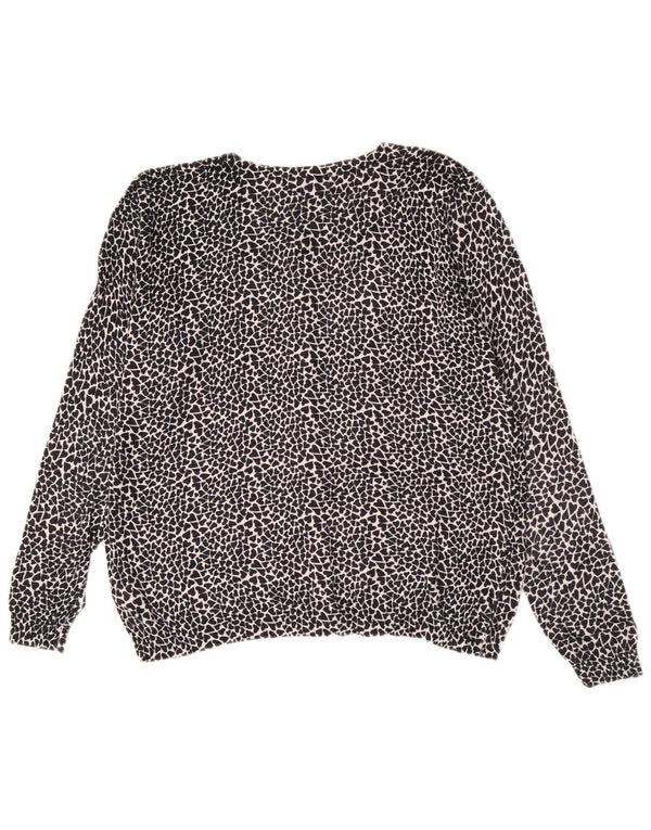 Marks & Spencer Damski sweter rozpinany z abstrakcyjnym wzorem, UK 18 XL, czarny