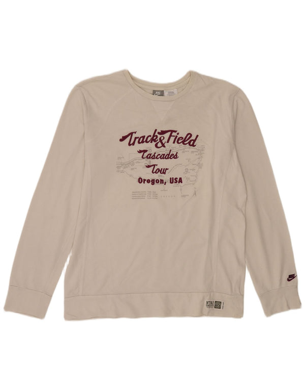 Męska bluza z grafiką Nike, UK 45/47 XL, biała bawełna