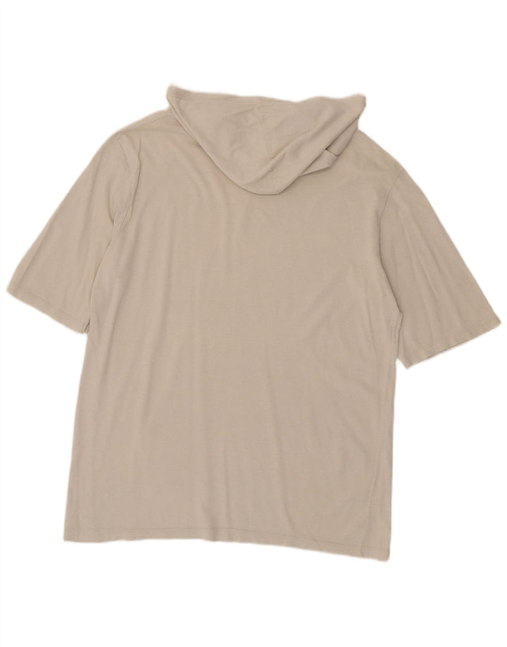 Męska koszulka z kapturem Benetton, średnia, bawełniana w kolorze złamanej bieli