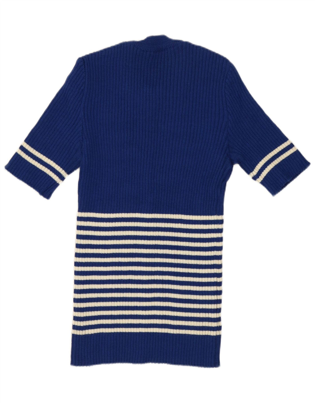 Sweter damski w stylu vintage z okrągłym dekoltem UK 12 w średnie niebieskie paski
