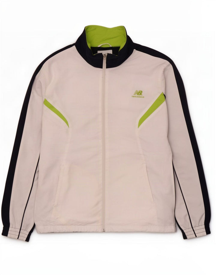 Męska kurtka dresowa New Balance XL, biały poliester z blokami kolorów