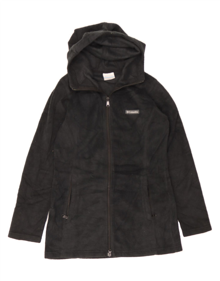 COLUMBIA Womens Hooded Fleece Jacket UK 10 Small Black Polyester Vintage Columbia and Second-Hand Columbia from Messina Hembry 