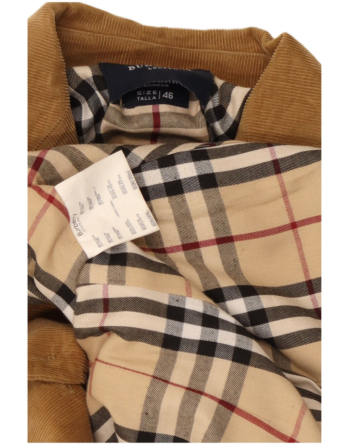 Damska marynarka sztruksowa Burberry zapinana na 3 guziki IT 46, duża, brązowa, bawełniana