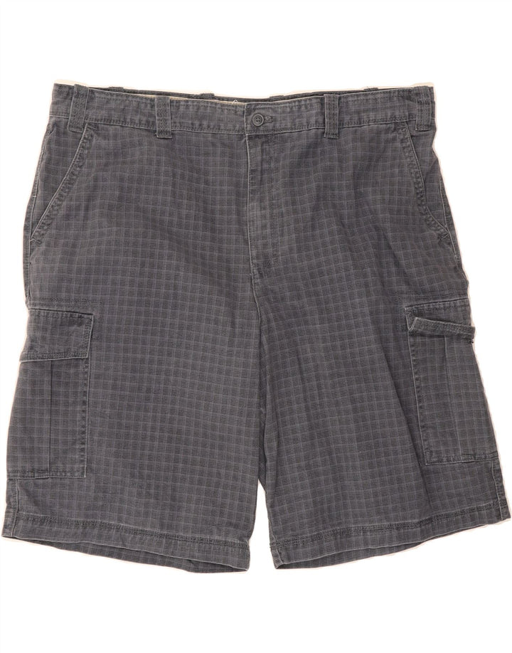 IZOD Mens Cargo Shorts W42 2XL Grey Check Cotton Vintage Izod and Second-Hand Izod from Messina Hembry 