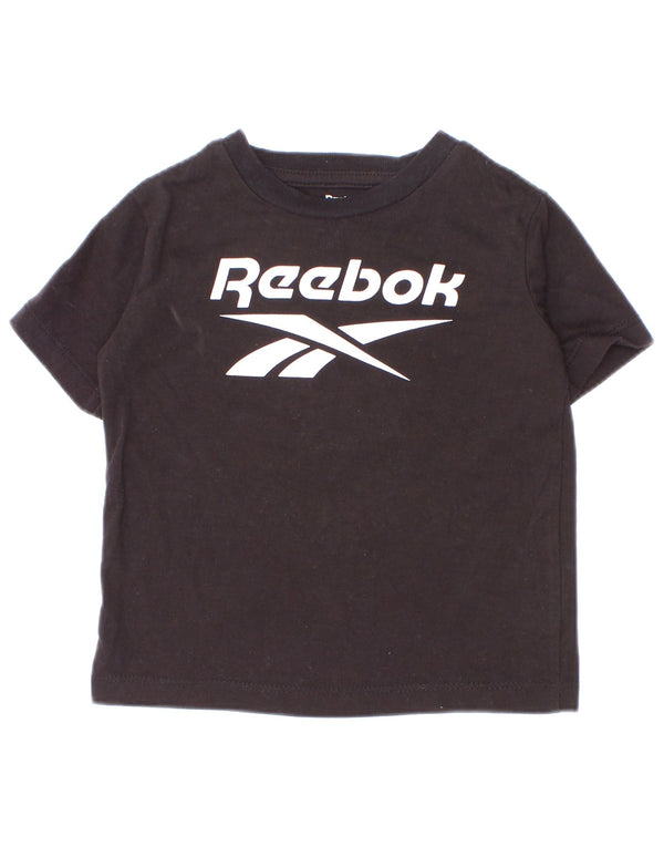 Chłopięca koszulka Reebok z grafiką na 12-18 miesięcy, czarna, bawełniana