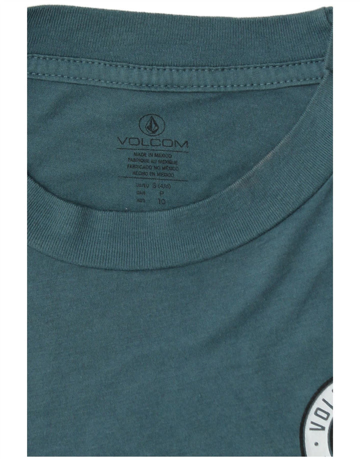 Damska koszulka o luźnym kroju z grafiką Volcom, rozmiar 4/6, mała niebieska