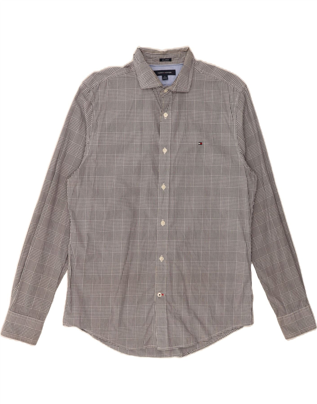 TOMMY HILFIGER Mens Shirt Medium Navy Blue Check Cotton Classic Vintage Tommy Hilfiger and Second-Hand Tommy Hilfiger from Messina Hembry 