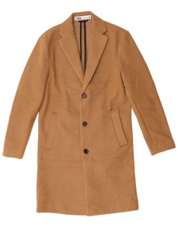 Męski płaszcz oversize Zara UK 34 XS, beżowy poliester