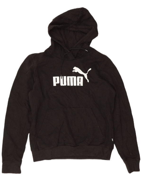 Damski sweter z kapturem Puma z grafiką UK 14, duży, czarny, bawełniany