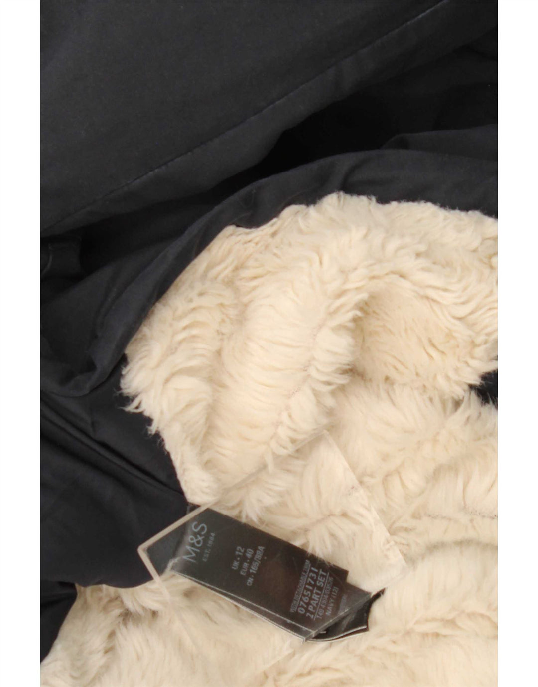 Damska kurtka Sherpa Parka z kapturem Marks & Spencer UK 12, średni granat