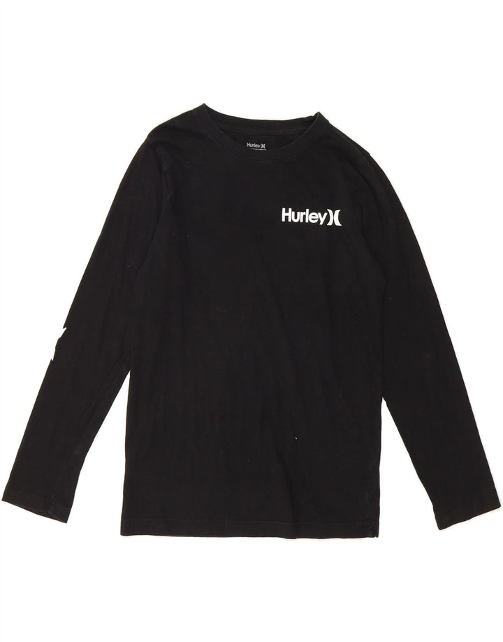 HURLEY Boys Graphic Top Long Sleeve 13-14 Years XL Black Vintage Hurley and Second-Hand Hurley from Messina Hembry 