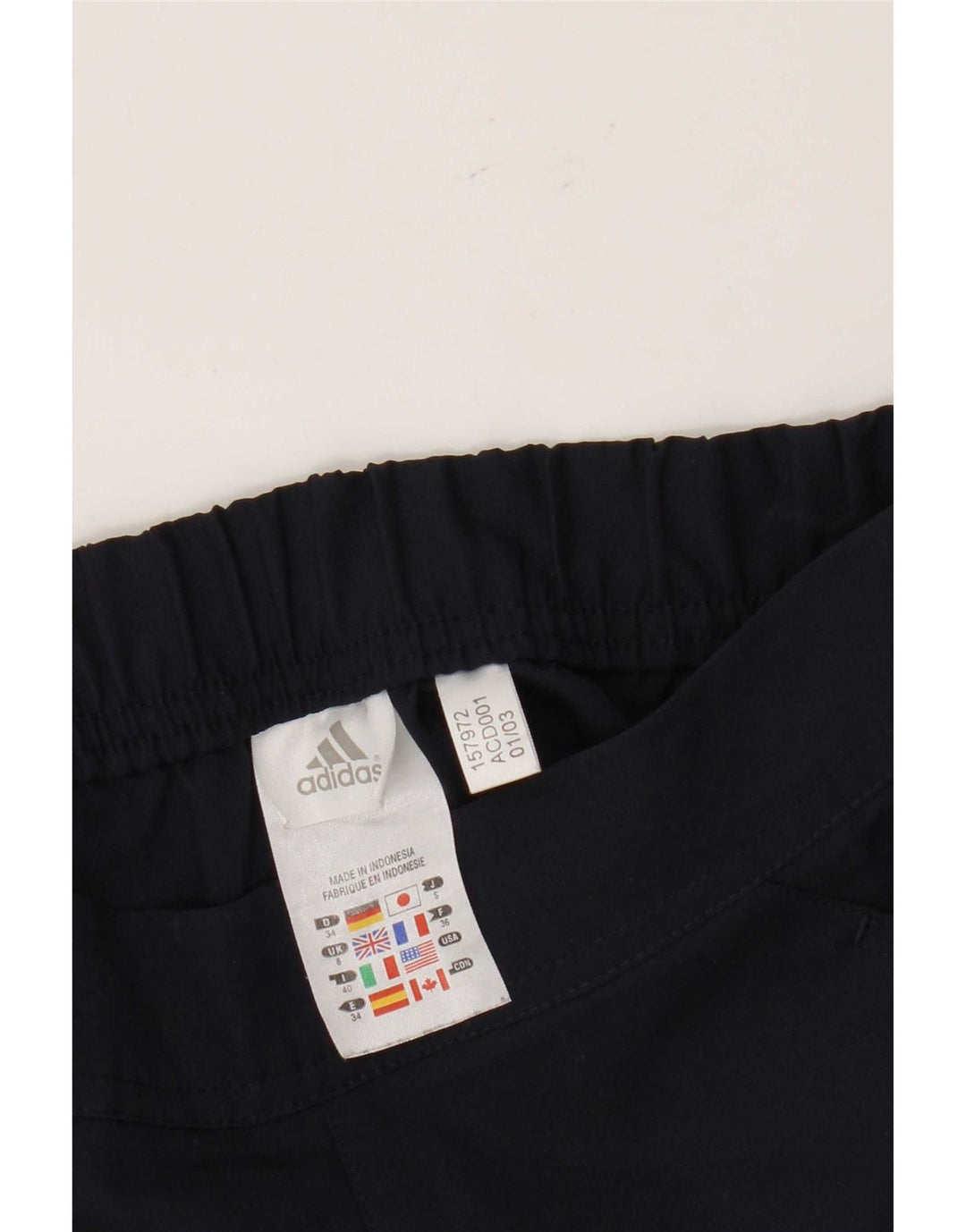 Damskie spodenki sportowe Adidas UK 8, małe, granatowe, poliestrowe