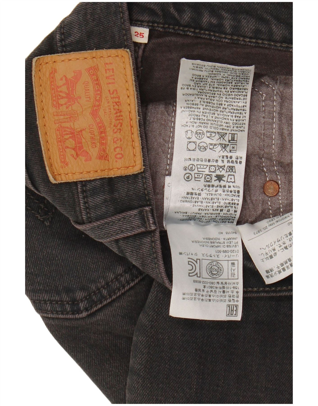 LEVI'S Womens Slim Jeans W25 L27 Grey Cotton
