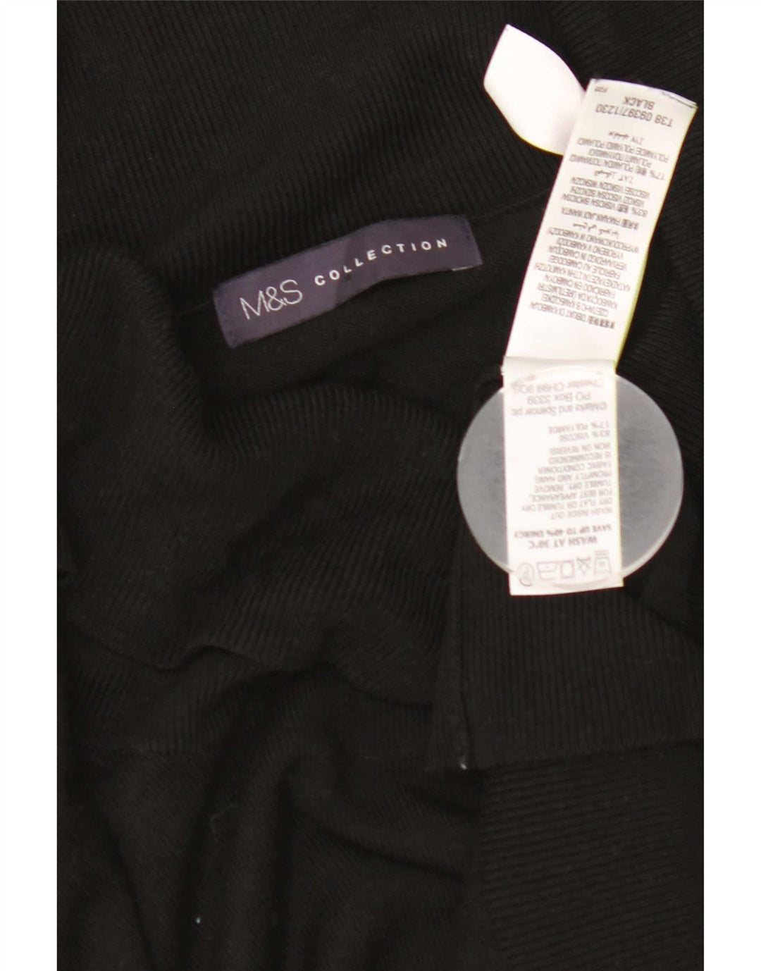 Marks & Spencer Damski sweter z golfem UK 12, średni czarny wiskoza