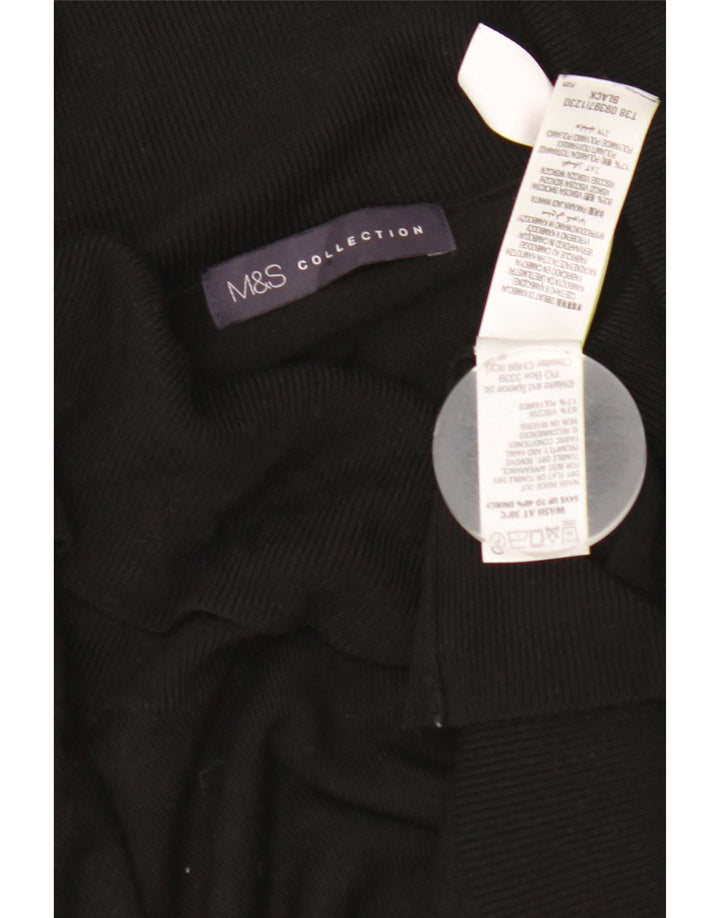 Marks & Spencer Damski sweter z golfem UK 12, średni czarny wiskoza